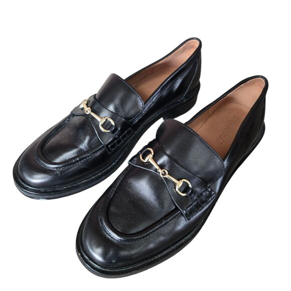 MADEWELL Size 10 The Vernon Bit Hardware Loafers shoes Leather Black NN868 - Picture 1 of 10